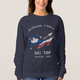 Sweatshirt Équipe de jumelage de voyage de ski en famille Réu