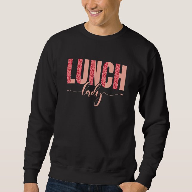 Sweatshirt Équipe de la cafétéria scolaire Dame déjeuner léop (Devant)