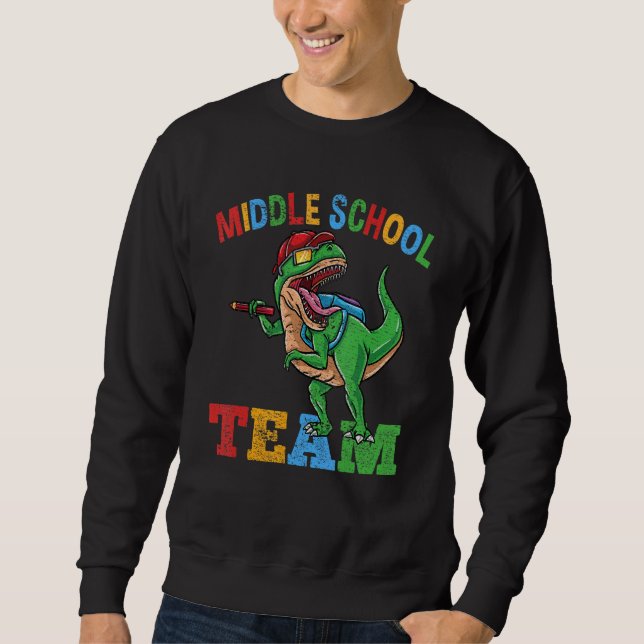 Sweatshirt Équipe De L'École Secondaire Rex Dinosaur Retour À (Devant)