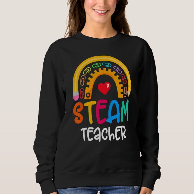 Sweatshirt Équipe De L'Enseignant À Vapeur Retour À L'École (Devant)