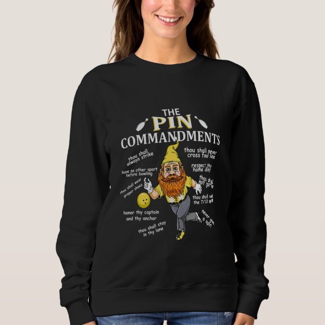 Sweatshirt Équipe de ligue de quilles Les commandements de la (Devant)