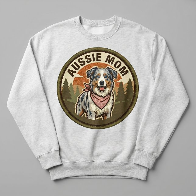 Sweatshirt Équipe de maman Aussie à col rond Berger Australie (Créateur téléchargé)