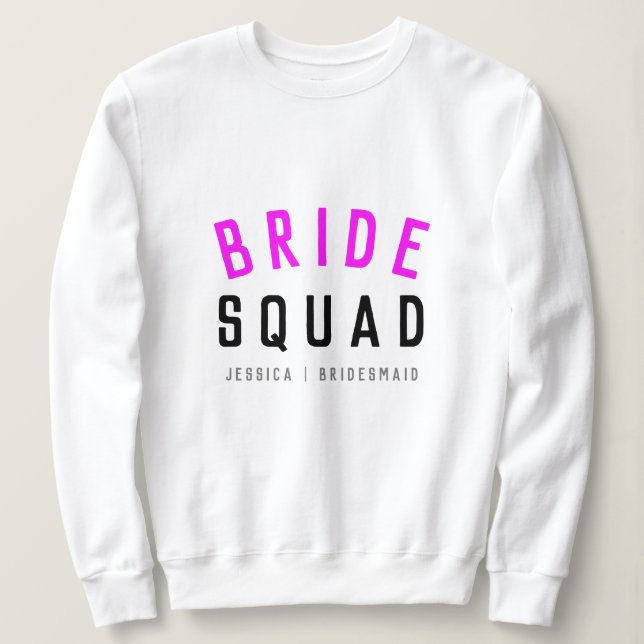 Sweatshirt Équipe de mariées | Bridesmaid Chaud Rose Bachelor (Design devant)