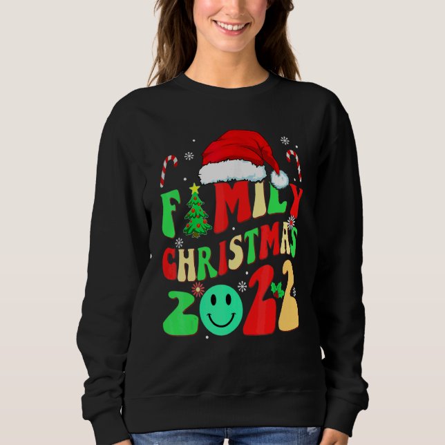Sweatshirt Équipe de Noël de Famille Correspondante 2022 Elfe (Devant)