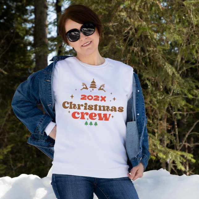 Sweatshirt Équipe de Noël de l'année customisée (Custom Year Holiday Christmas Crew Women’s Sweatshirt)