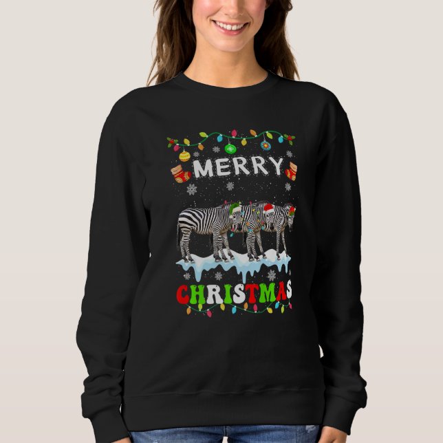 Sweatshirt Équipe de Noël Zebra Xmas Femmes Hommes Enfants (Devant)