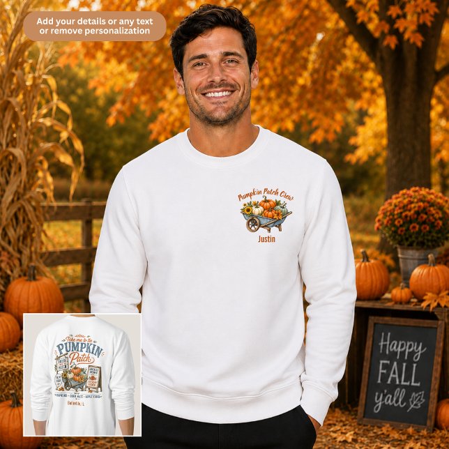 Sweatshirt Équipe de Patch de Citrouille Familiale Unisexe (Créateur téléchargé)