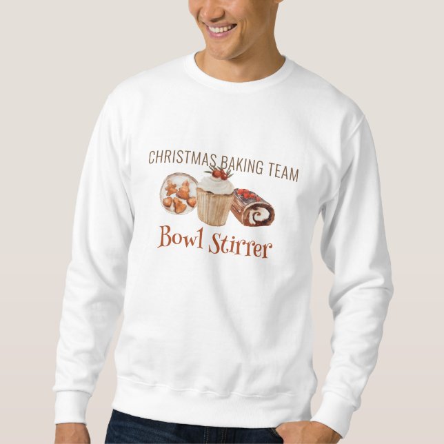 Sweatshirt Équipe de pâtisserie de Noël Bowl Stirrer T-Shirt (Devant)
