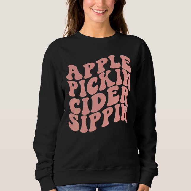 Sweatshirt Équipe de récolte de pommes ramassant des pommes e (Devant)
