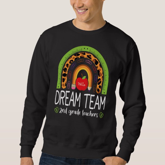 Sweatshirt Équipe de rêve Enseignants de 2e année Boho Rainbo (Devant)
