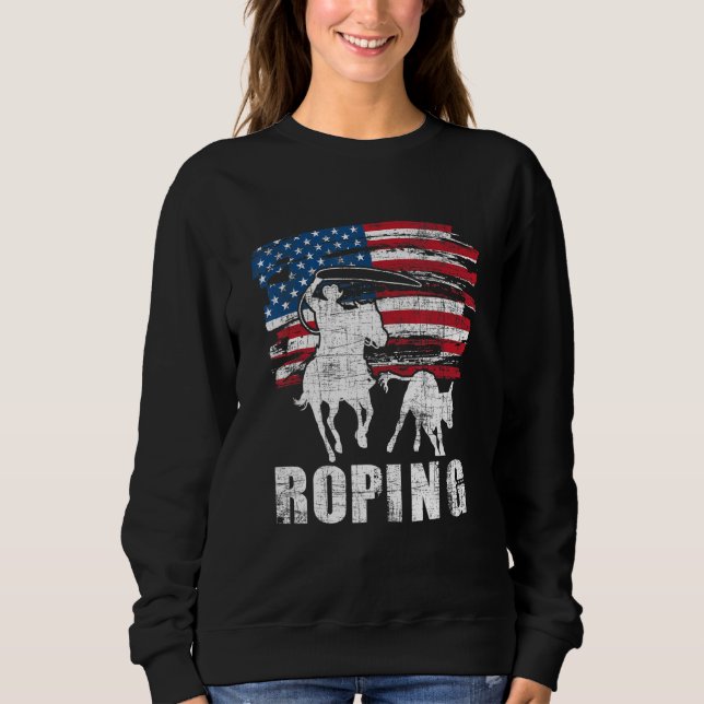 Sweatshirt Équipe de Roping  Cordier Usa Drapeau Américain He (Devant)