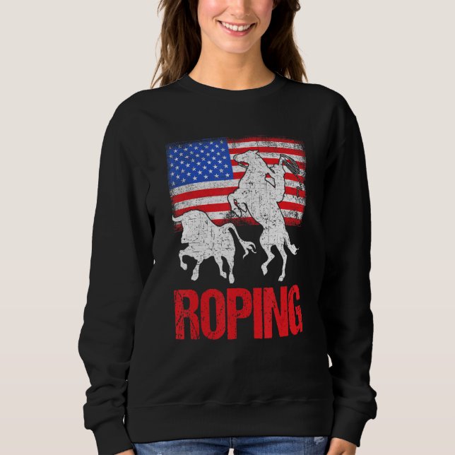 Sweatshirt Équipe de Roping  Cordier Usa Drapeau Américain He (Devant)