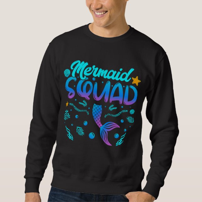 Sweatshirt Équipe De Sirène Des Hommes D'Anniversaire (Devant)