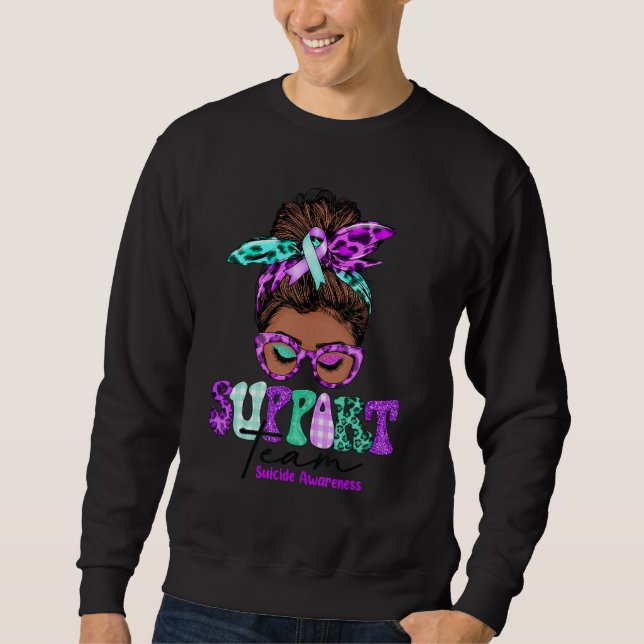 Sweatshirt Équipe de soutien Bun Messy Sensibilisation au sui (Devant)