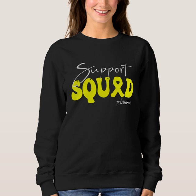 Sweatshirt Équipe de soutien Ruban jaune de sensibilisation à (Devant)