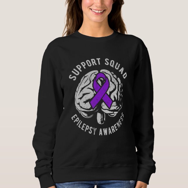 Sweatshirt Équipe de soutien - Ruban pourpre pour sensibilise (Devant)
