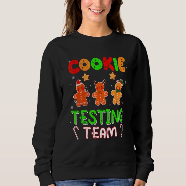 Sweatshirt Équipe de test de biscuits de Noël Trois Père Noël (Devant)
