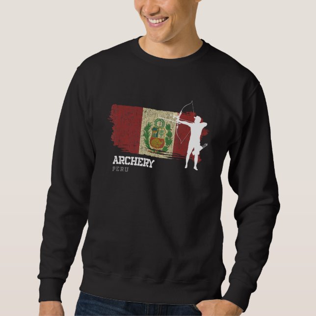Sweatshirt Équipe de tir à l'arc du Pérou Sports Drapeau péru (Devant)
