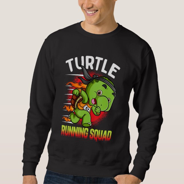 Sweatshirt Équipe de Tortue en Course   Marathonien en Course (Devant)