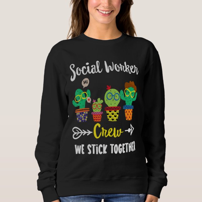 Sweatshirt Équipe de travail social Cactus Équipe de travail  (Devant)
