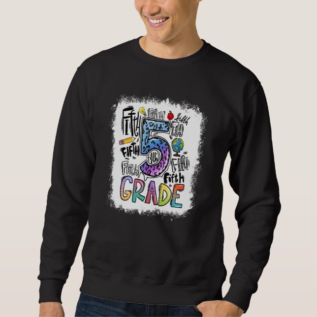 Sweatshirt Équipe de typographie de 5e année Thé de 4e année (Devant)