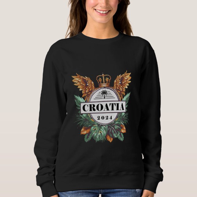 Sweatshirt Équipe de vacances Croatie 2024 Hrvatska (Devant)