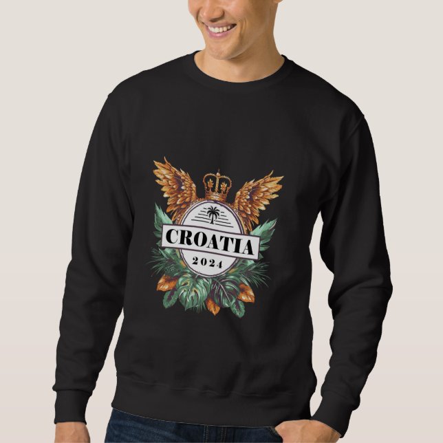 Sweatshirt Équipe de vacances Croatie 2024 Hrvatska (Devant)