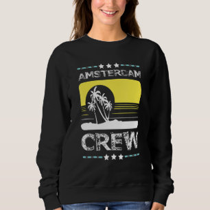 Sweatshirt Équipe de vacances d'équipage Amsterdam Party