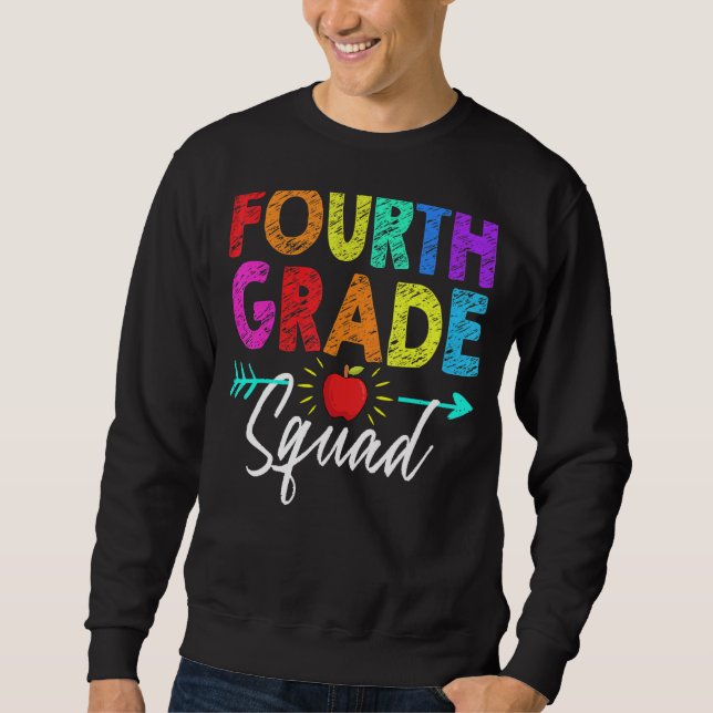 Sweatshirt Équipe d'élèves de 4e année de l'enseignant Retour (Devant)