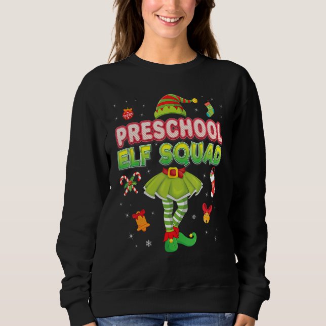 Sweatshirt Équipe d'elfes préscolaire tenue de Noël Père Noël (Devant)