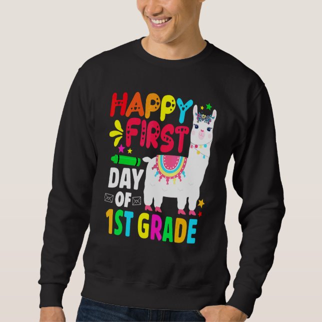 Sweatshirt Équipe d'enseignants adorables lamas de 1re année  (Devant)