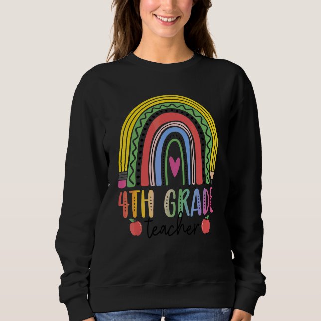 Sweatshirt Équipe d'enseignants arc-en-ciel de 4e année Équip (Devant)