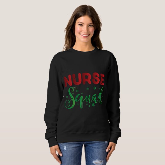 Sweatshirt Équipe des infirmières de Noël (Devant entier)