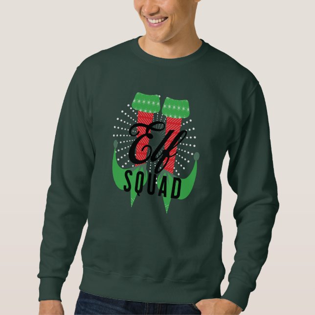 Sweatshirt Équipe des talons elfes fête de Noël des vacances (Devant)