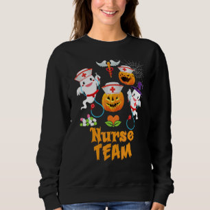 Sweatshirt Équipe d'infirmières Escouade Équipage Citrouille