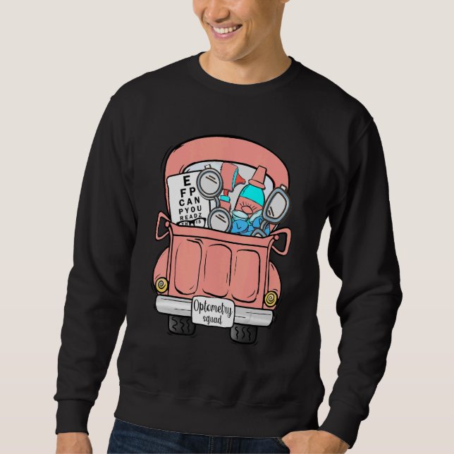 Sweatshirt Équipe d'optométrie Outils d'optométriste Voiture  (Devant)