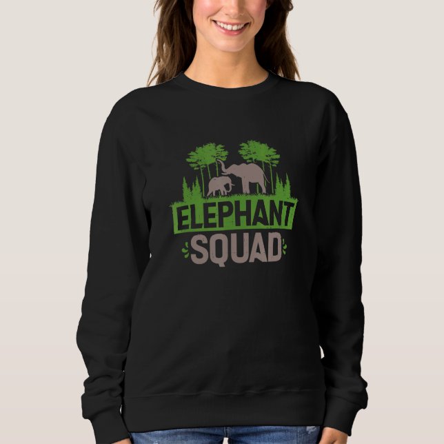 Sweatshirt Équipe éléphant  Soigneur d'éléphants Zoologiste (Devant)