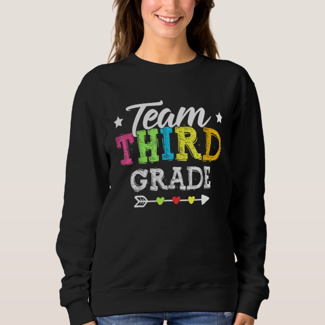 Sweatshirt Équipe Enseignant De Troisième Année Revenir À L'É (Devant)