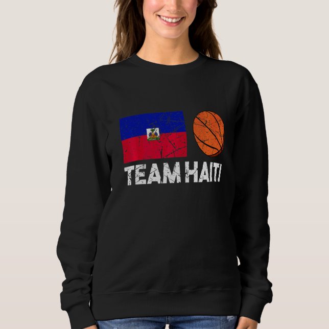 Sweatshirt Équipe Haïti Haïti Drapeau Haïtien Basketball Fan  (Devant)