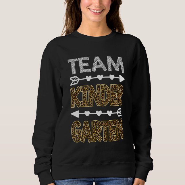 Sweatshirt Équipe maternelle léopard enseignant rentrée scola (Devant)