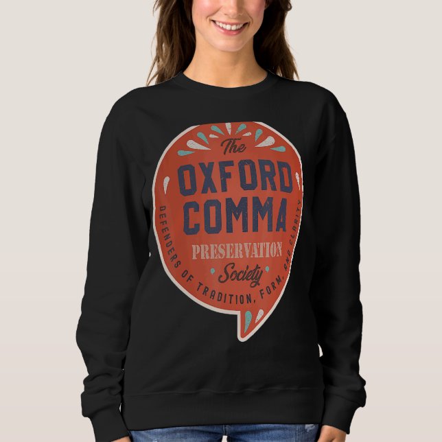 Sweatshirt Équipe Oxford Comma Preservation Society Oxford (Devant)