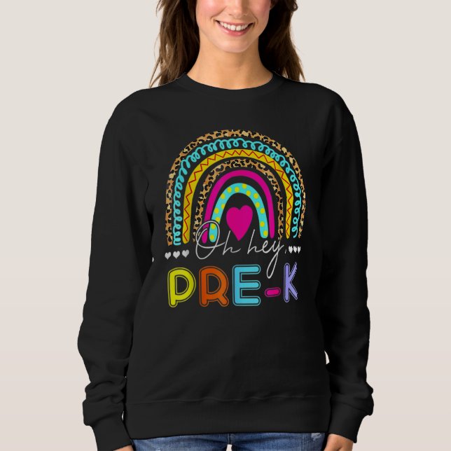 Sweatshirt Équipe Pre K Squad Retour à l'école Arc-en-ciel En (Devant)