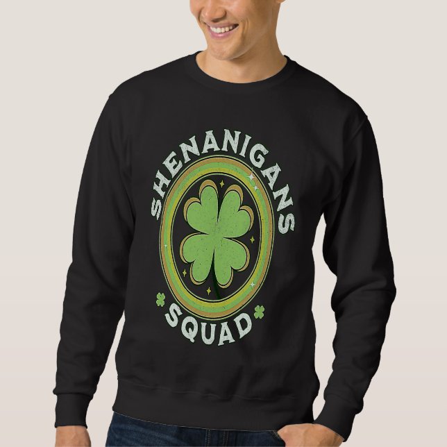 Sweatshirt Équipe Shenanigans Saint-Patrick Hommes Femmes Enf (Devant)