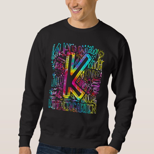 Sweatshirt Équipe Tie Dye Kindergarten Typographie maternelle (Devant)