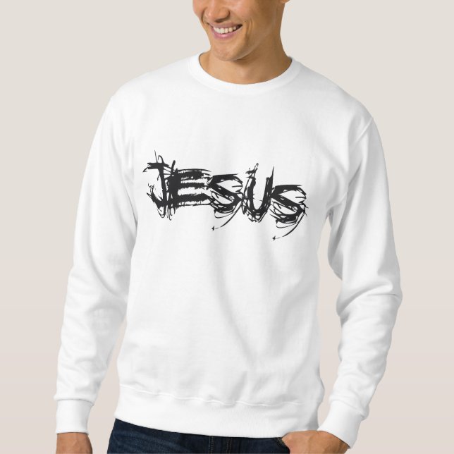 Sweatshirt Éraflure de Jésus Noir (Devant)