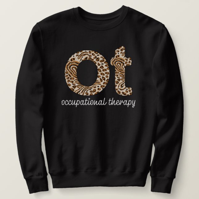 Sweatshirt Ergothérapie OT Cheetah Print (Design devant)