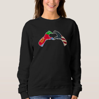 Sweatshirt Eritrea American USA Flag  USA Eritrean Heart