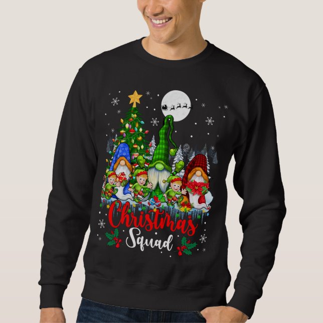 Sweatshirt Escadron de Noël Trois Elfes de Père Noël Gnomes X (Devant)