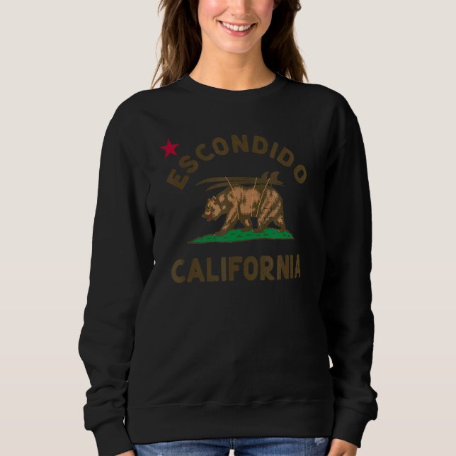 Sweatshirt Escondido California Beach Drapeau Ours Surf Ca Vi (Devant)