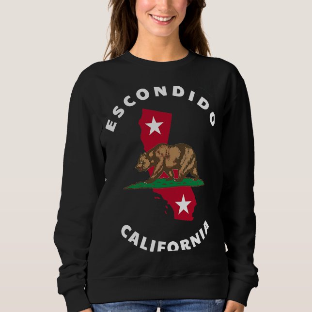 Sweatshirt Escondido California CA Flag and Bear Badge Souven (Devant)